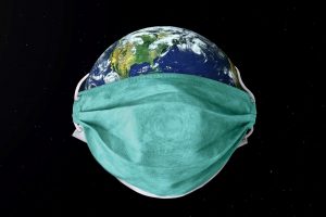 Image of Globe with a surgical face mask